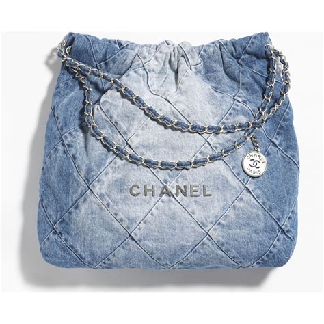 chanel denim bag 22|chanel 22 small size.